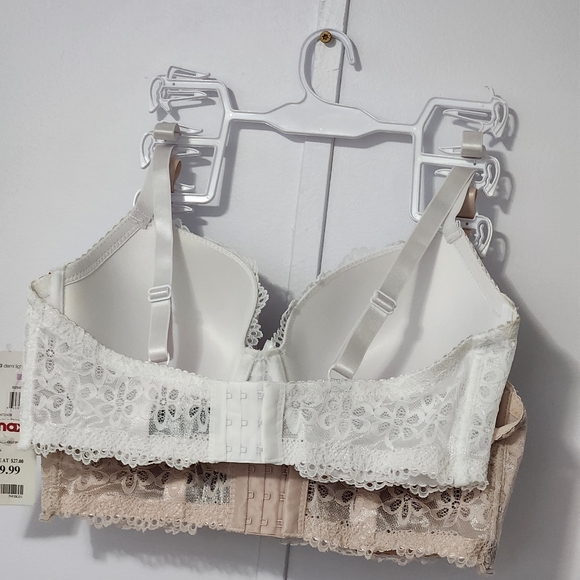 Rene Rofe 38D lightly padded bra, set of two, rose gold + white, NWT, - Picture 3 of 5